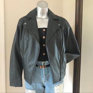 BNWT black leather motorcycle jacket